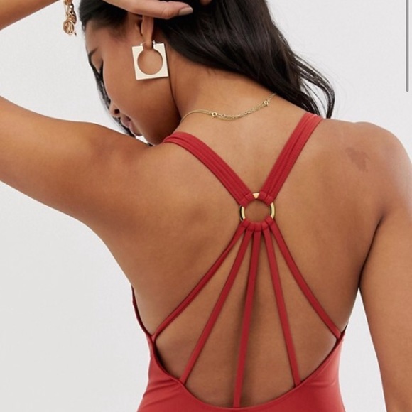 ASOS Strappy Ring Back Swimsuit - Picture 3 of 4
